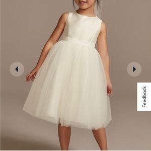 2T David’s Bridal flower girl dress with tulle and ribbon waist